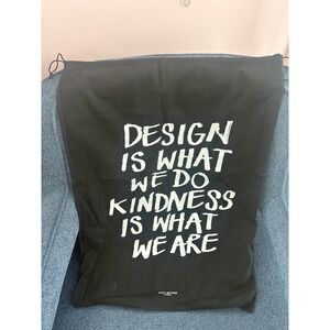 Kurt Geiger London Large Black Canvas Dust Bag Graphic Print 19.5x27 Drawstring